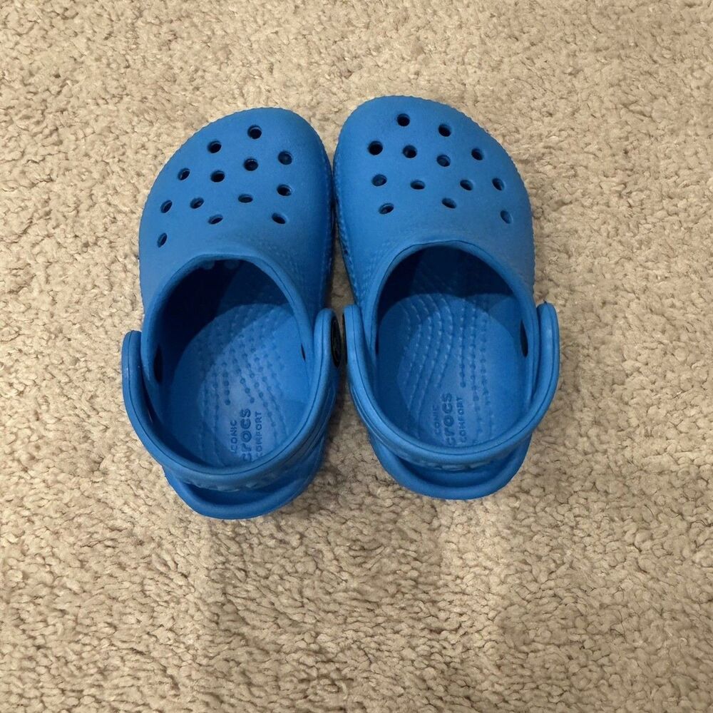 Crocs Classic Clog Toddler Kids Baby Size C5 Slip On Shoes Blue - Picture 4 of 7